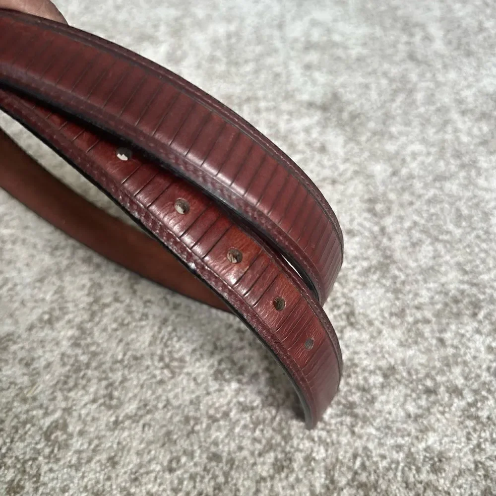 Oil Tan Cowhide Striated Belt 36